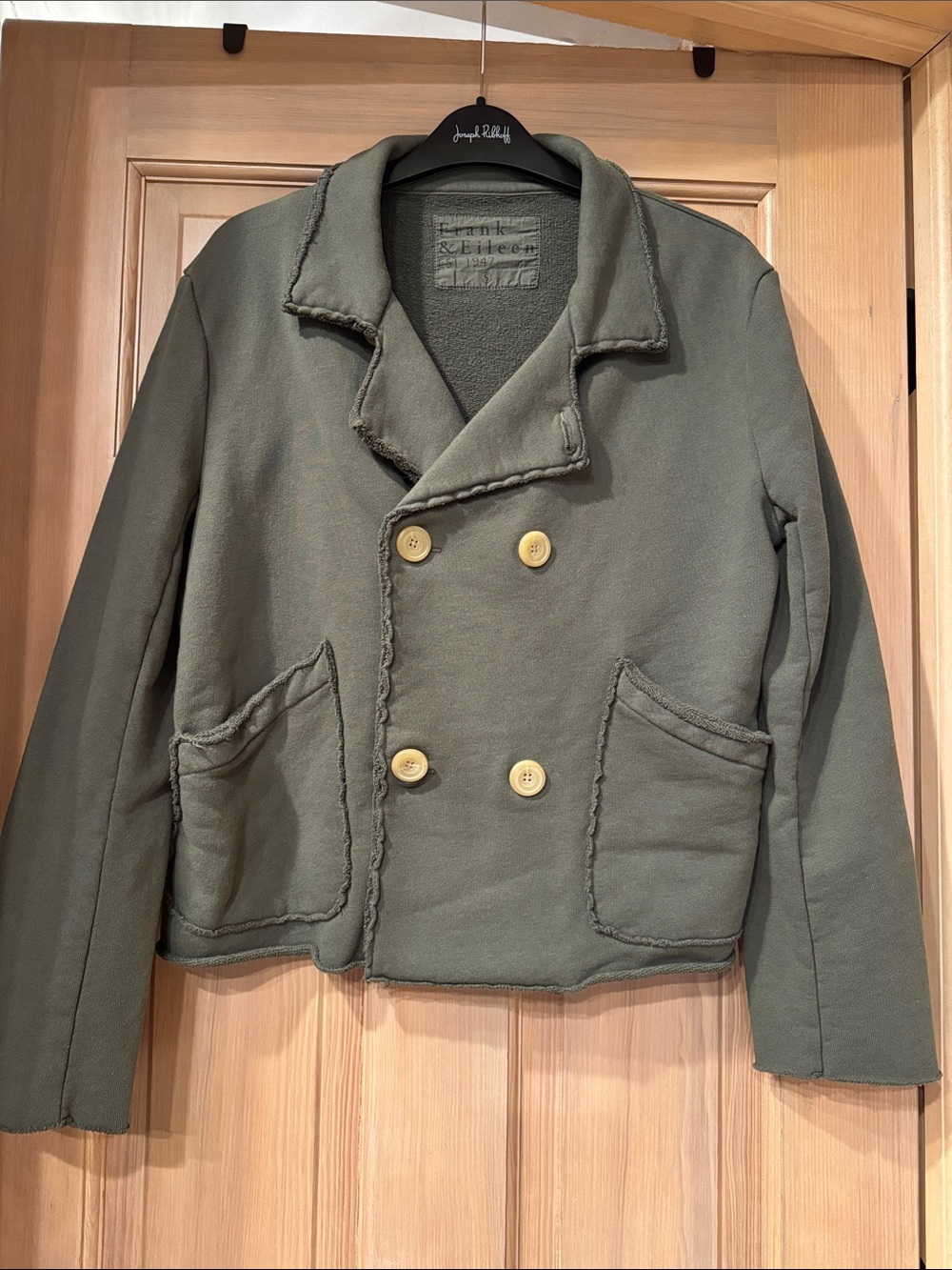 Frank & Eileen Olive Green Mini Belfast Double-Breasted Pea Coat